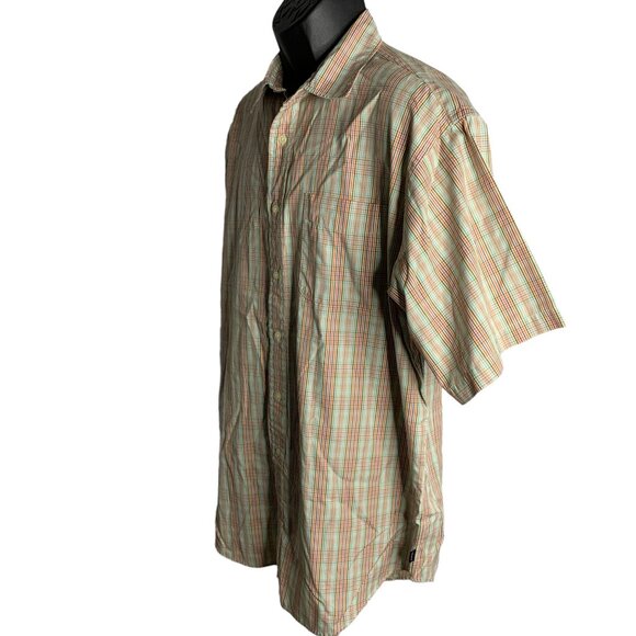 Daniel Cremieux Collared Button Up Shirt L Multicolor Plaid Short Sleeve Pocket - Picture 3 of 6